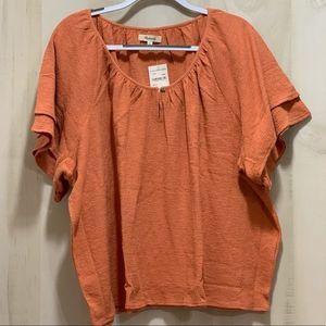 Madewell Textured & Thread Tiered Sleeve Top 3X